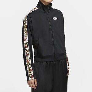 Nike Black Jacket with Floral Stripe
